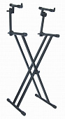 Quik Lok T22 BK крестообразная стойка под два клавишных инструмента, усиленная, цвет черный