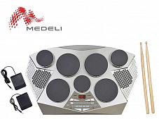 Medeli DD309 цифровая перкуссия, 7 активных пэдов, 2 педали, запись, обучение, USB