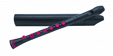 Nuvo Recorder+ Black/Pink with hard case блок-флейта сопрано, немецкая система, цвет черный/розовый