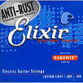 Elixir 12027 NanoWeb струны для электрогитары Custom Light 9-46